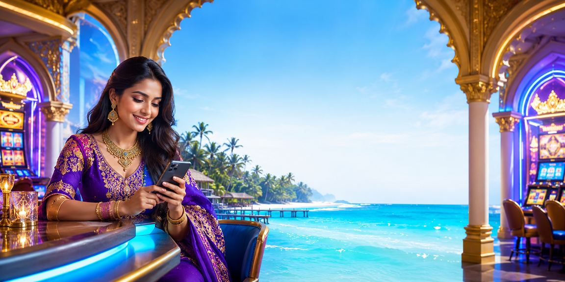 সেন্ট মার্টিনে মোবাইলে ক্যাসিনো সেশন উপভোগ করছেন একজন
